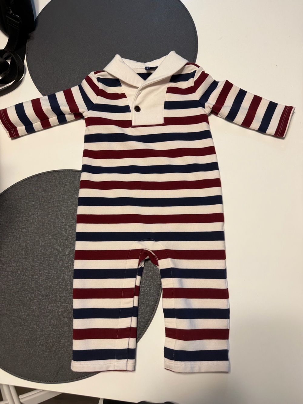 Janie and Jack Red, Navy & White Striped Sailor One-Piece